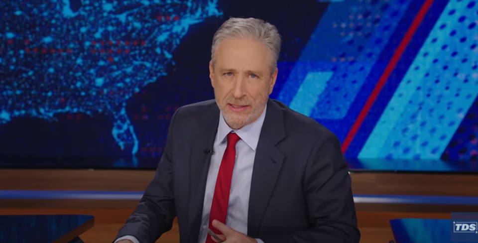 The Daily Show host Jon Stewart has slammed the international community for its weak response to the Israel-Palestine conflict. (The Daily Show)