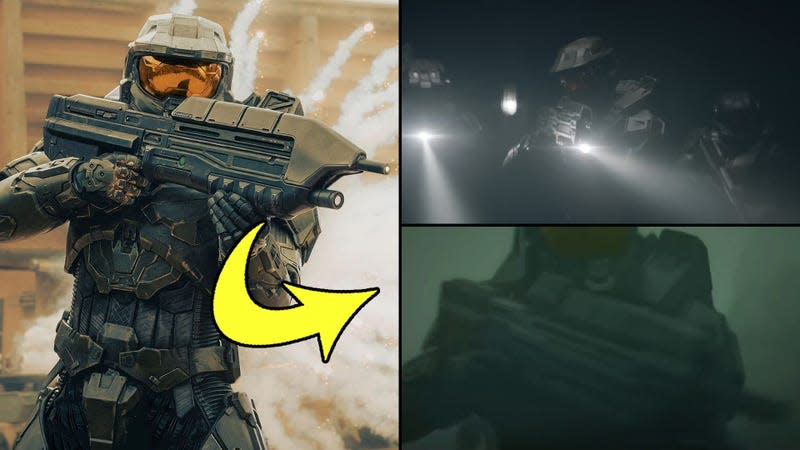 A collage of images shows a comparison of the assault rifle in seasons one and two.