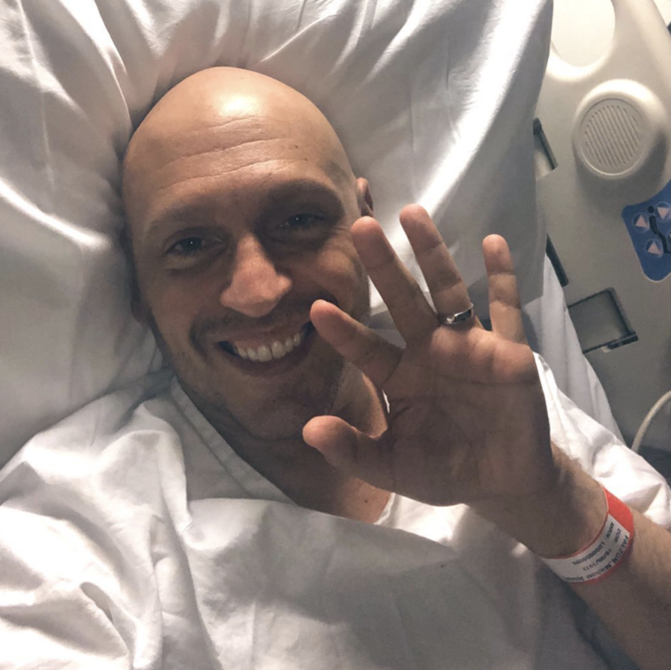 The late Michael Falzon shared this selfie from hospital a month before his passing. Photo: Instagram/michaelfalzon.