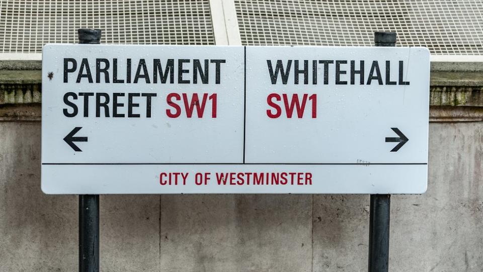 Street signs for Parliament Street and Whitehall