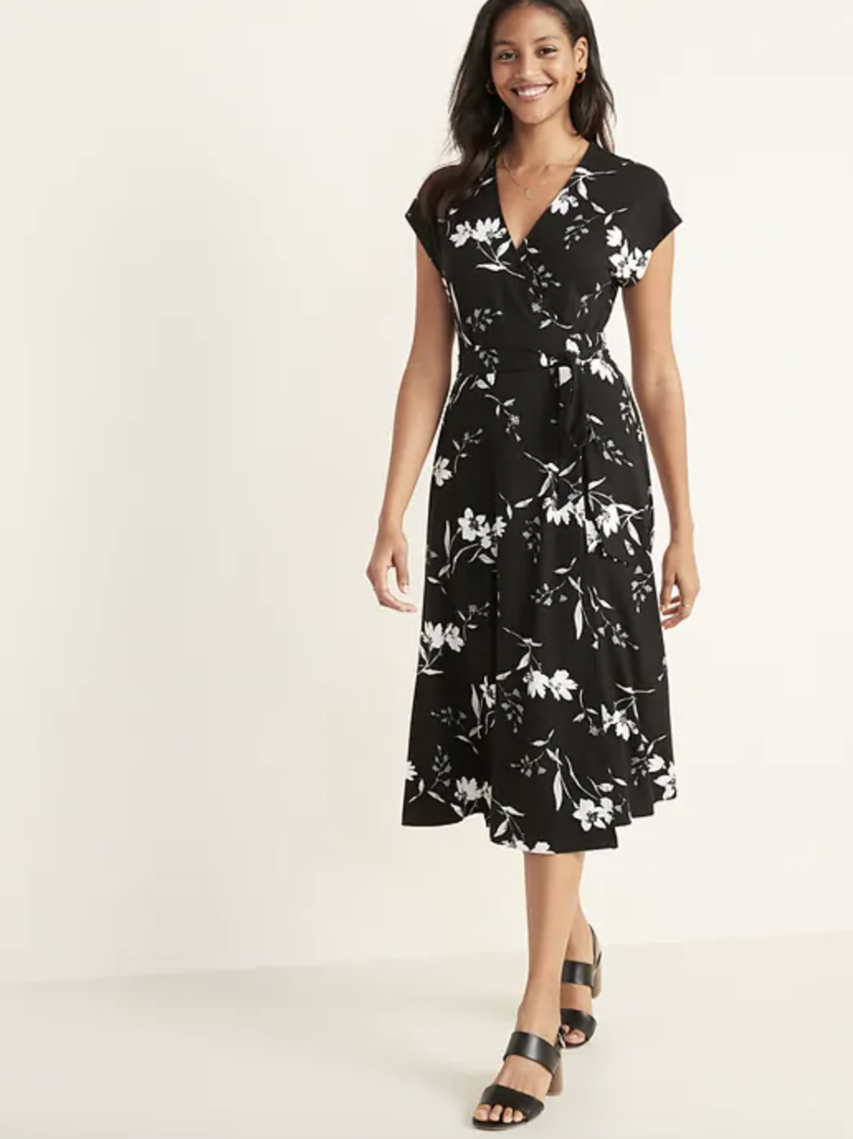 Wrap-Front Dolman-Sleeve Midi Dress for Women (Credit: Old Navy)