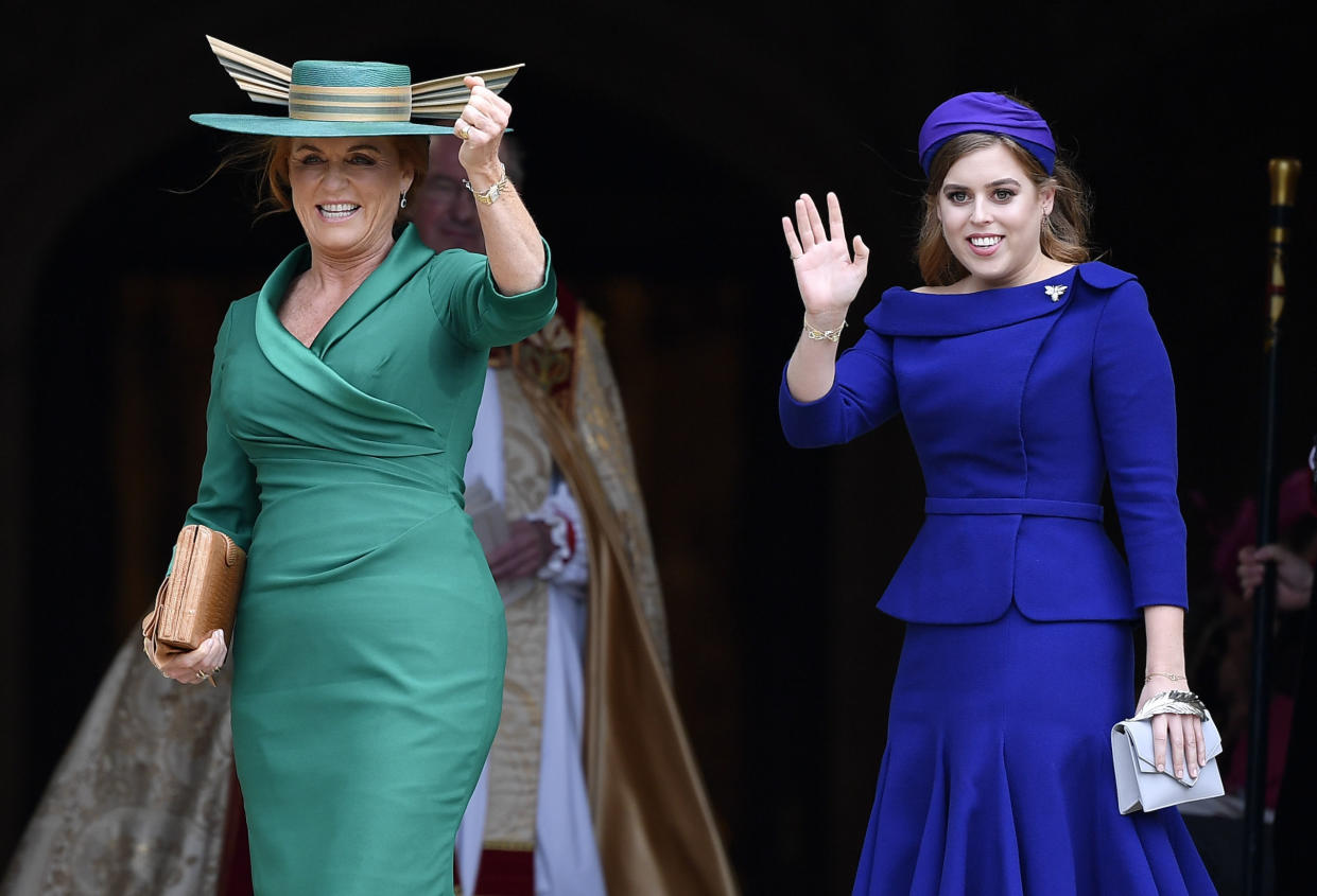 Beatrice and her mother Sarah, Duchess of York at Princess Eugenie’s wedding last October [Photo: PA]