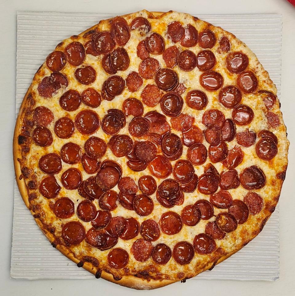 A pepperoni and cheese pizza from The Original Josie's Pizza