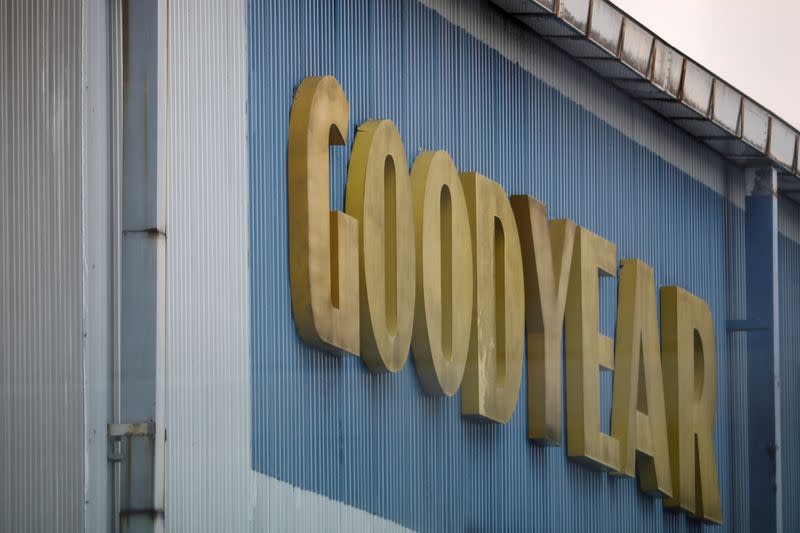 A logo of Goodyear is pictured at it's factory in Shah Alam