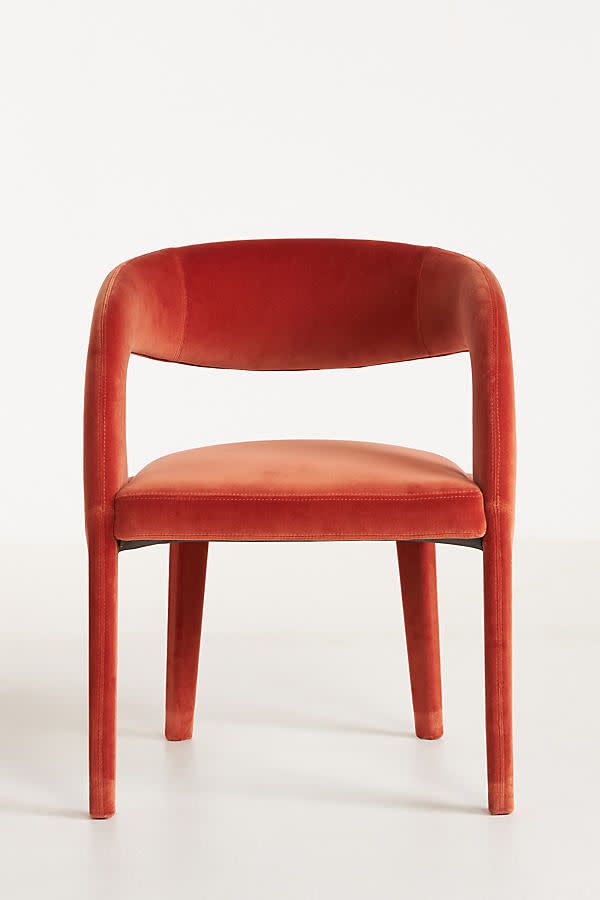 <p><a href="https://go.redirectingat.com?id=74968X1596630&url=https%3A%2F%2Fwww.anthropologie.com%2Fshop%2Fvelvet-hagen-dining-chair&sref=https%3A%2F%2F" rel="nofollow noopener" target="_blank" data-ylk="slk:Shop Now;elm:context_link;itc:0;sec:content-canvas" class="link ">Shop Now</a></p><p>Velvet Hagen Dining Chair</p><p>anthropologie.com</p><p>$468.00</p>