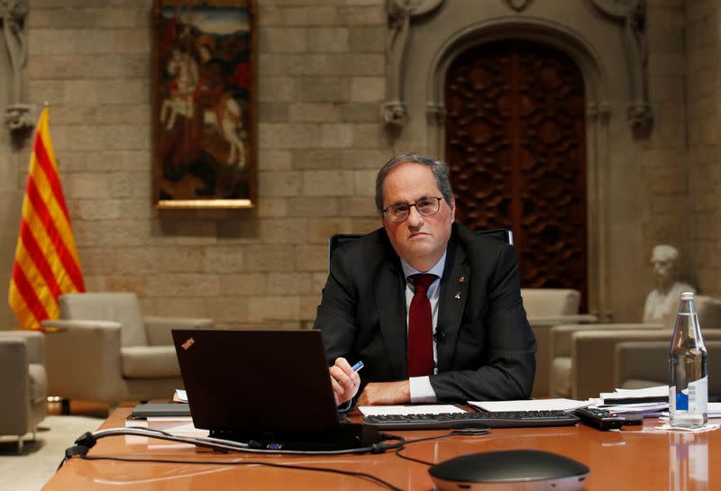 Catalan Regional leader Torra attends an event at the Generalitat Palace in Barcelona
