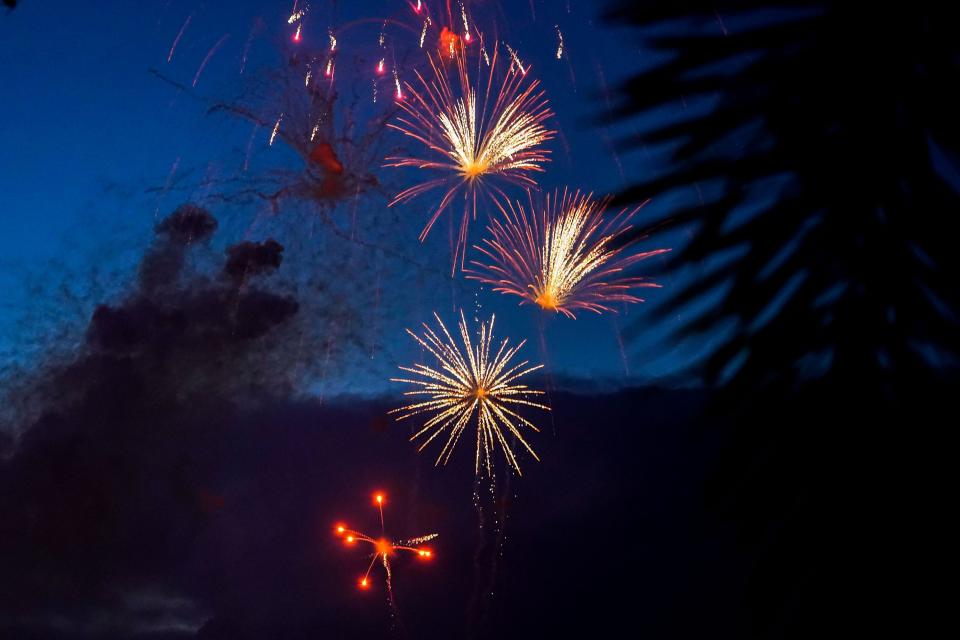 Fireworks display at Fireworks on the 4th: Red, White and Boom on Sunday, July 04, 2021, in downtown Stuart. The July 4th celebration had live music on the Riverwalk Stage and fireworks at Flagler Park. 