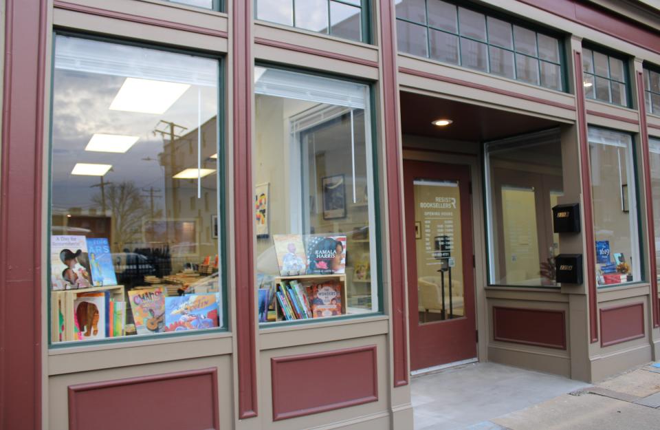 The storefront of Resist, a Black-owned bookstore, in Petersburg at 235 N. Sycamore St. on Feb. 18.