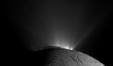 <div class="inline-image__caption"><p>NASA’s Cassini captured this image of Enceladus on Nov. 30, 2010. The shadow of the body of Enceladus on the lower portions of the jets is clearly visible</p></div> <div class="inline-image__credit"> NASA/JPL-Caltech/Space Science Institute</div>