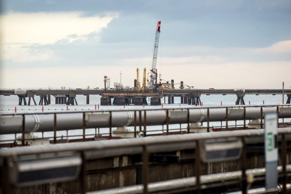 Baustelle des Importterminals für Flüssigerdgas (LNG) in Wilhelmshaven. - Copyright: Picture Alliance