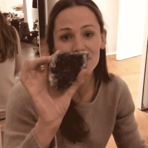 Garner also carries around a geode. Source: Instagram/jennifer.garner