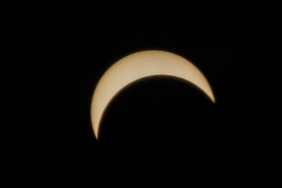 The solar eclipse seen from Glasgow Park in Bear in August of 2017.