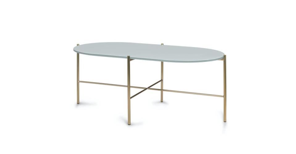 8) Gold and Glass Coffee Table