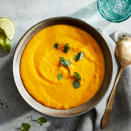 <p>Skip the roasting in this butternut squash soup recipe and let your slow cooker do the work instead. Just load up all the ingredients into the crock pot, set it and forget it for an easy, healthy dinner or packable lunches. <a href="https://www.eatingwell.com/recipe/267551/slow-cooker-curried-butternut-squash-soup/" rel="nofollow noopener" target="_blank" data-ylk="slk:View Recipe" class="link ">View Recipe</a></p>