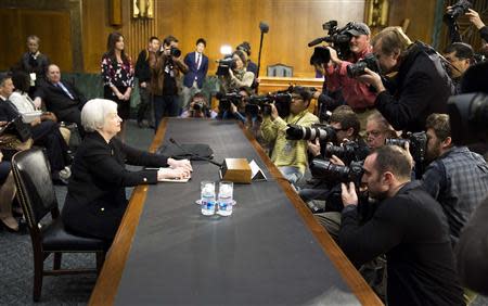 Janet Yellen, President Barack Obama's nominee to lead the U.S. Federal Reserve,arrives to testify at her U.S. Senate Banking Committee confirmation hearing in Washington November 14, 2013. REUTERS/Joshua Roberts