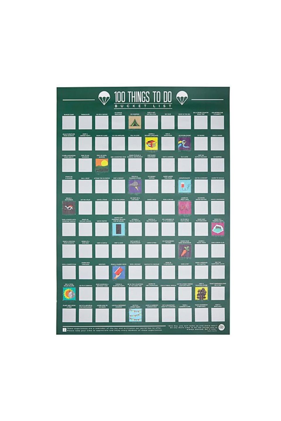 33) 100 Things to Do Scratch Off Poster