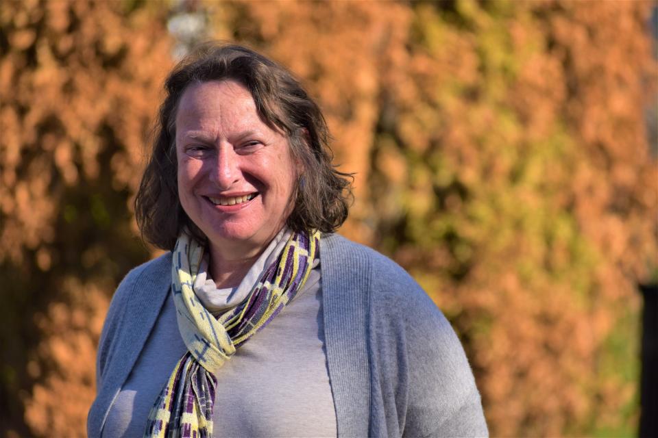 Suzanne Berger, who chairs the Westchester County Democratic Committee, authorized its $60,000 donation to the New Rochelle mayoral campaign of Yadira Ramos-Herbert. Berger was all smiles at a get-out-the-vote rally in Yorktown Heights in November, 2022.