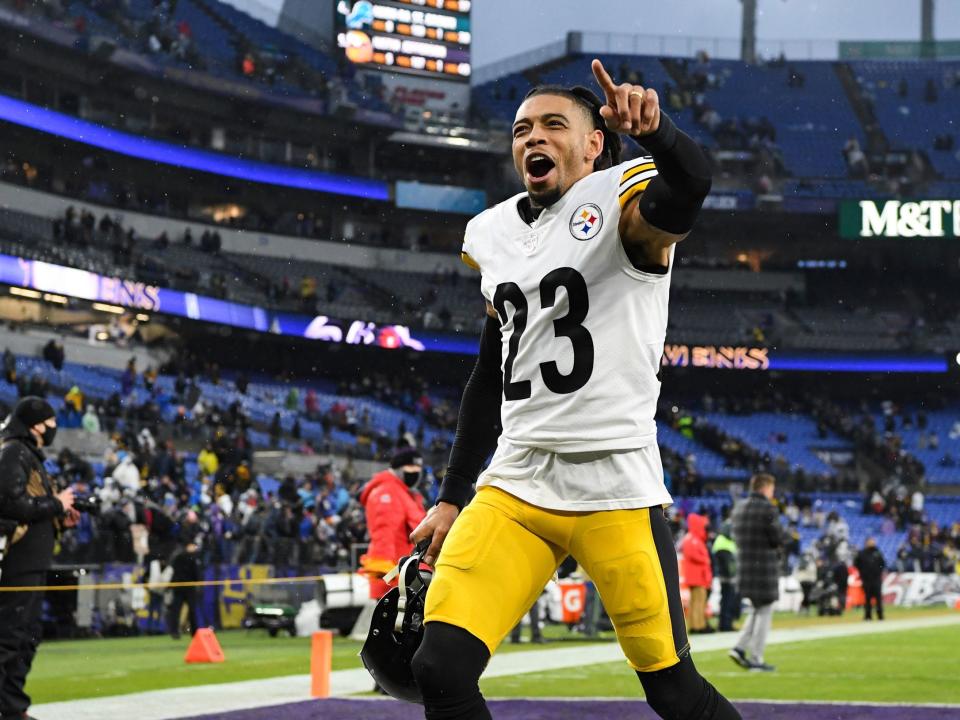 Joe Haden walks off the field after a win against the Baltimore Ravens.