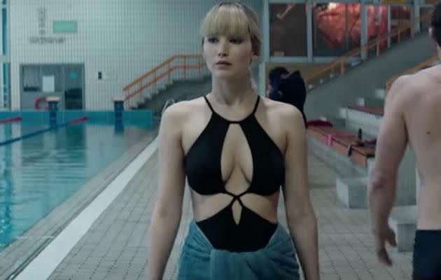 Jennifer recently said she's comfortable stripping off roles, seen here as a Russian spy in Red Sparrow. Source: Fox