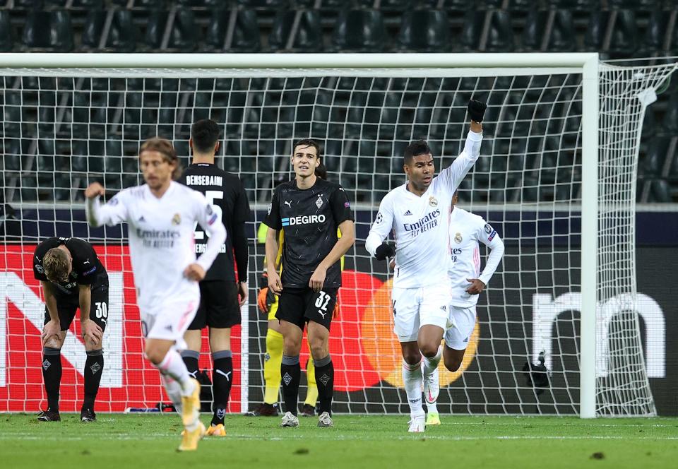 Casemiro celebrates after scoring for Madrid (Getty Images)