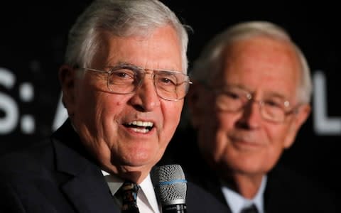 Former astronauts Harrison 'Jack' Schmitt and Charlie Duke - Credit: Reuters