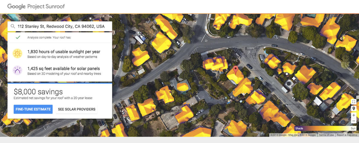 Google's Project Sunroof can assess homes in more states