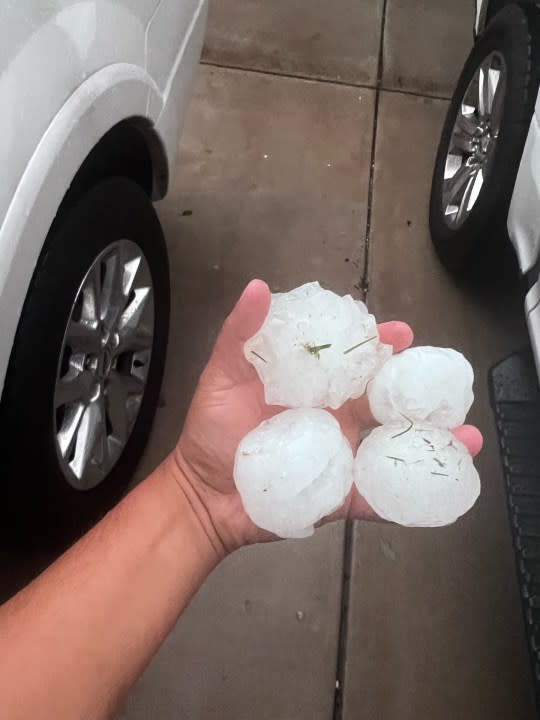 Hail and damage in Marble Falls | Courtesy Christopher Gonzales.