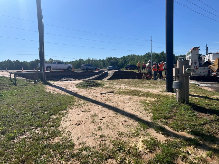 Photos from the scene of the water main break near Sam’s on Loop 323 in Tyler