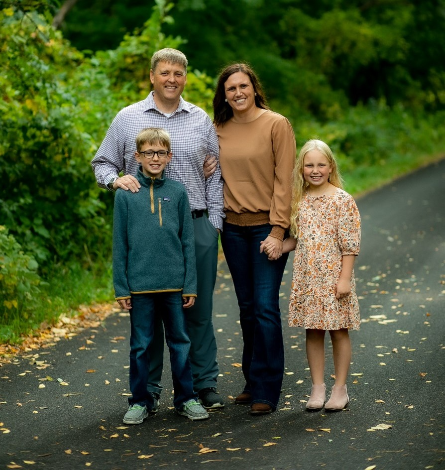 Eric Bass, superintendent of the Baltic School District, as pictured with his family.