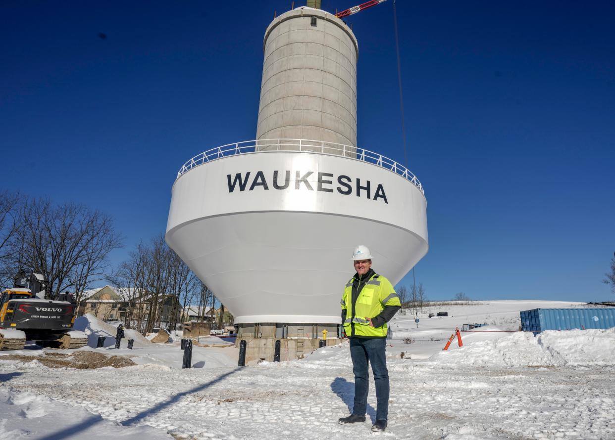 Dan Duchniak, Waukesha Water Utility's general manager, is seen near the Waukesha water tower at 2010 E. Broadway on Feb. 1, 2023.