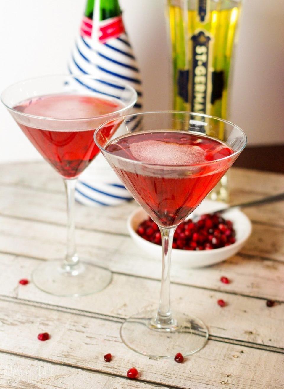 Sparkling Elderflower Pomegranate Spritzers