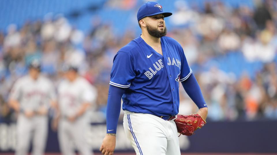 Blue Jays starter Alek Manoah is going to have every opportunity to work out his issues after getting demoted to the Florida Complex League. (Mark Blinch/Getty Images)