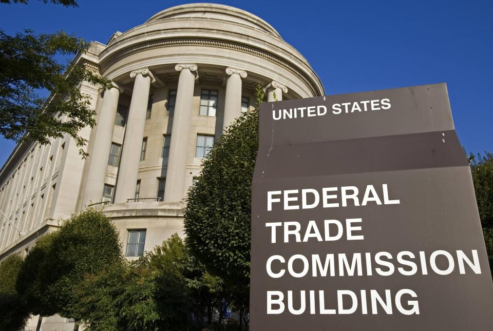 The US Federal Trade Commission (FTC) building is seen in Washington, DC, on September 19, 2006. A US federal judge on July 11, 2023, refused to allow the temporary suspension of Microsoft completing its $69 billion buyout of gaming giant Activision Blizzard, a court filing showed. The US Federal Trade Commission requested that the deal be halted pending an investigation on antitrust concerns, but Judge Jacqueline Scott Corley said "the FTC has not shown a likelihood it will prevail on its claim." (Photo by Paul J. RICHARDS / AFP) (Photo by PAUL J. RICHARDS/AFP via Getty Images)