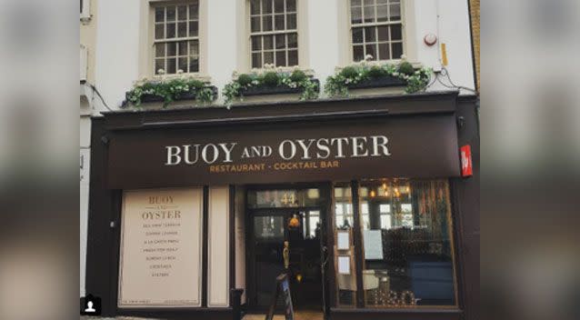 Nadine and Simon Morriss, who run The Buoy and Oyster in the UK, received the one-star review in September. Photo: Instagram
