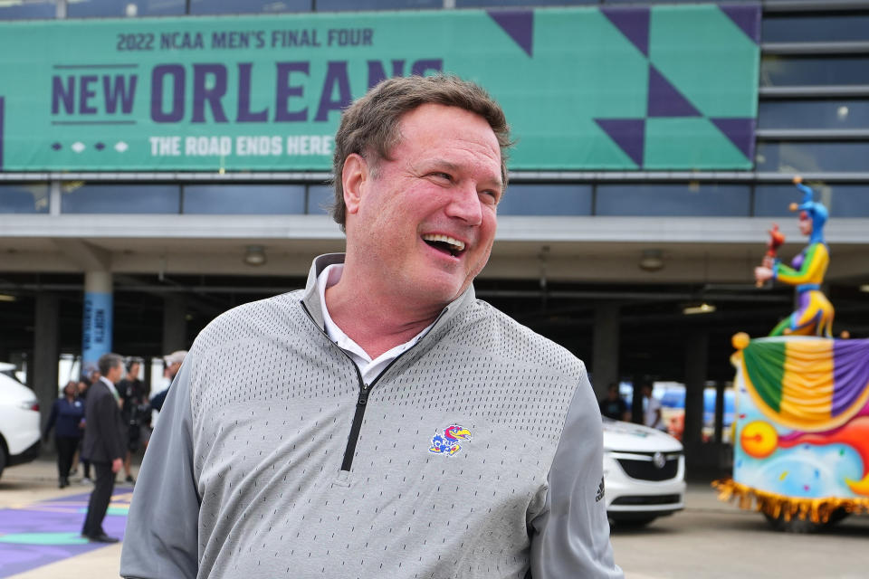 Bill Self and the Jayhawks were defiant in the face of a lengthy NCAA investigation and came out the other side virtually unscathed. (Jack Dempsey/NCAA Photos via Getty Images)