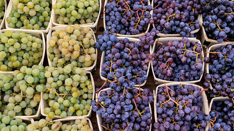 Grape stand at farmers market