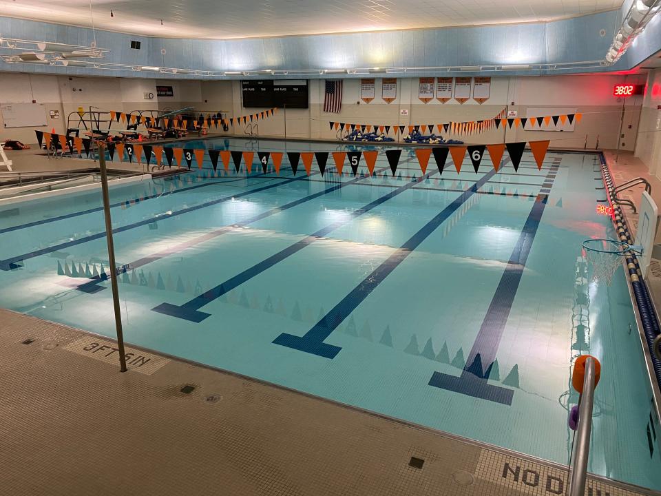 Tecumseh school board members are considering asking voters to approve a millage for a sinking fund that would pay for building repairs, including work to fix the roof of the Tecumseh Memorial Community Pool, pictured April 10.