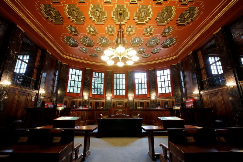 FILE PHOTO: The main courtroom of the Swiss Federal Supreme Court is pictured in Lausanne