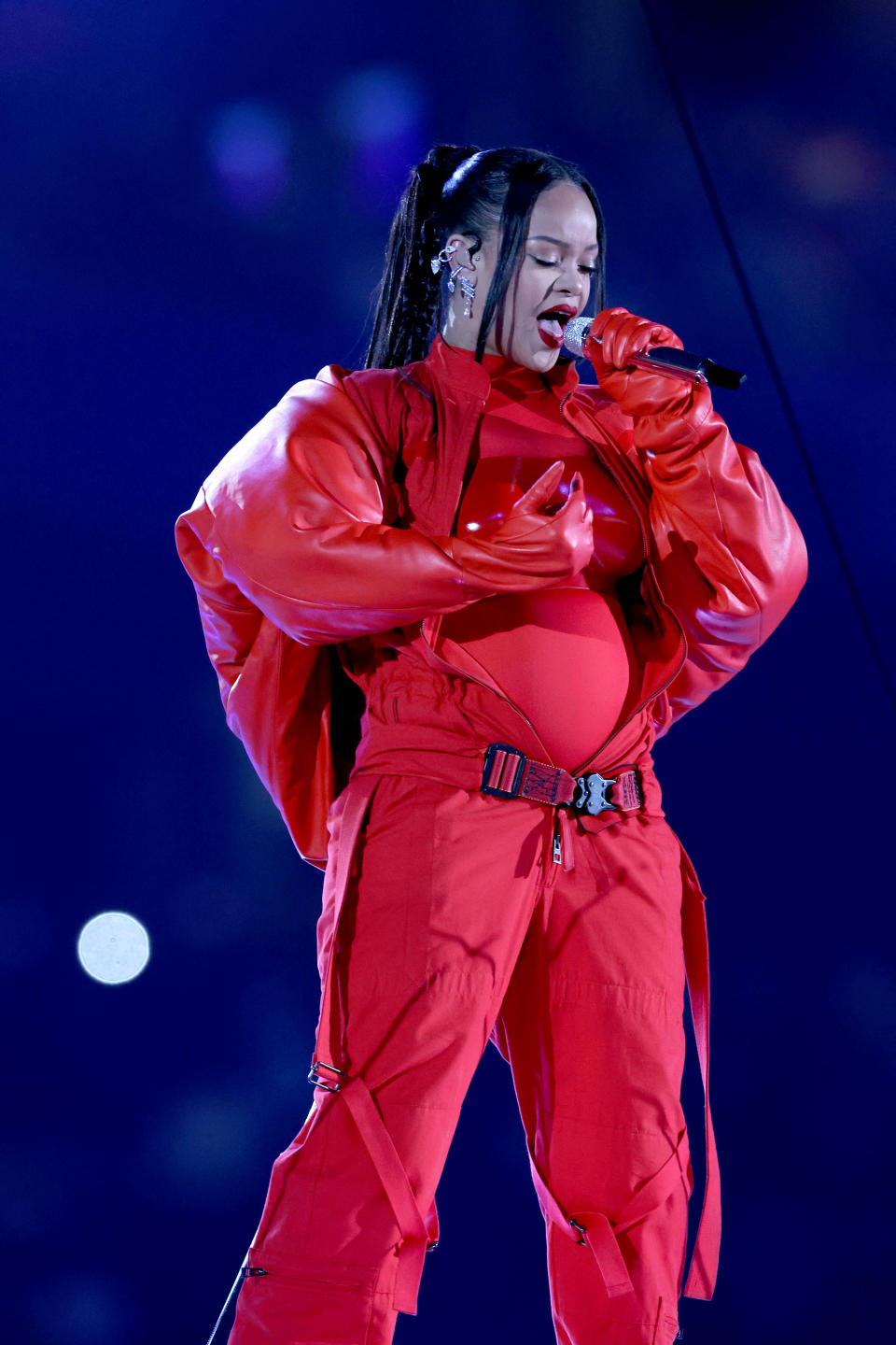 Rihanna Unveiled A Baby Bump During Her Super Bowl Halftime Performance