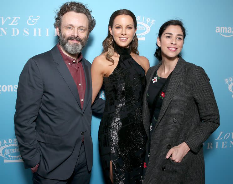 Michael, Kate, and Sarah are a modern family. (Photo by Todd Williamson/Getty Images for Amazon Studios)