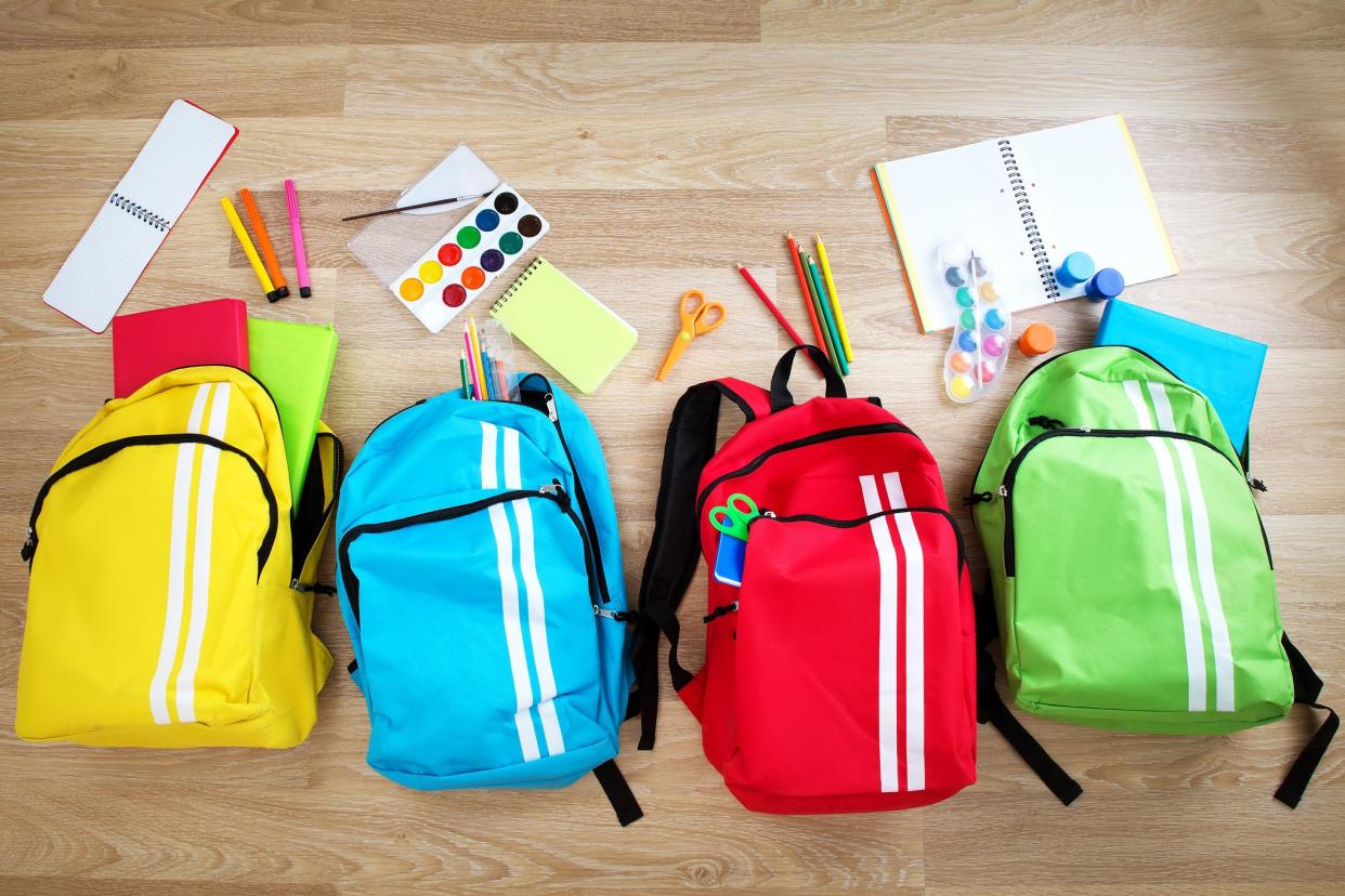 backpacks with school supplies