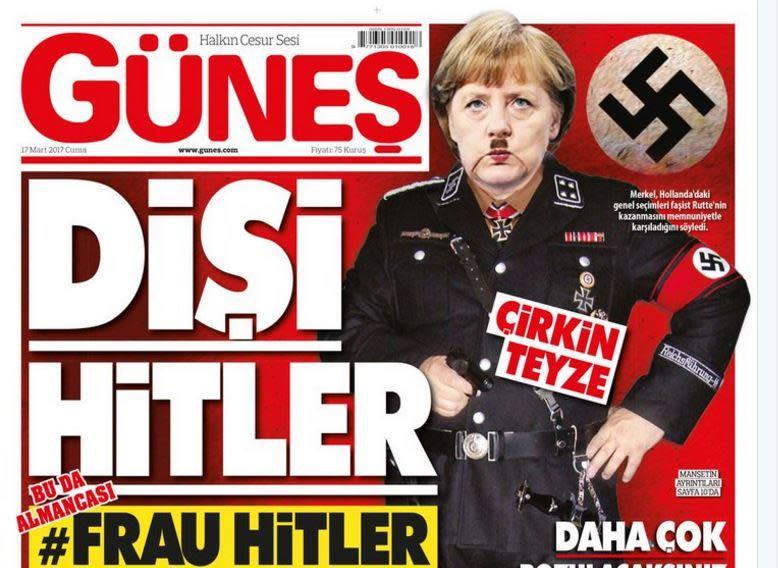 A Turkish tabloid depicted Ms