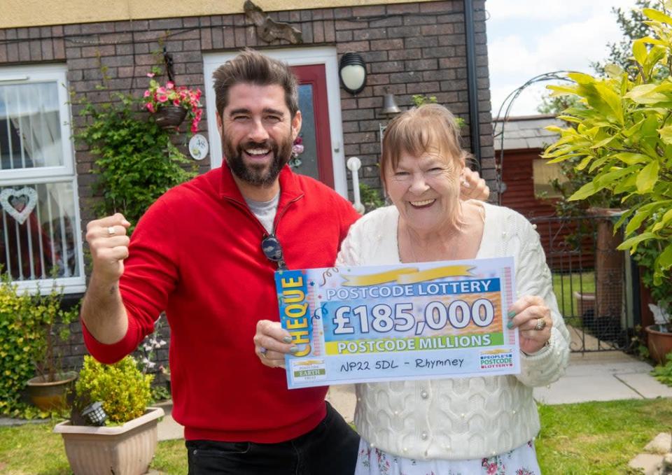 Gladys Kent, 72, another recipient of the £185,000, said she is looking forward to buying some new slippers. (People’s Postcode Lottery/PA)