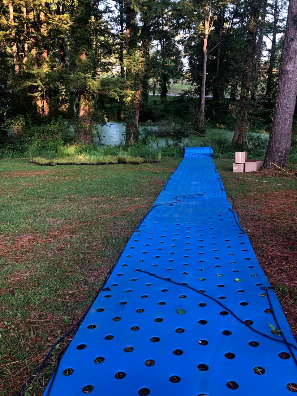 Floating mat before plants are installed.