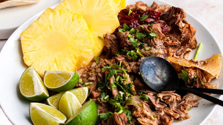 Al pastor meat with pineapple