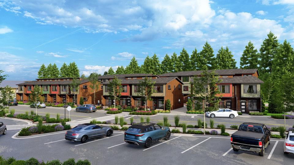 A view of the Wintergreen Townhome development off High School Road on Bainbridge Island.