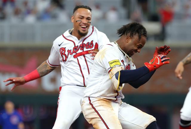 Ronald Acuña Jr. rocked the baby after his single off of Johan
