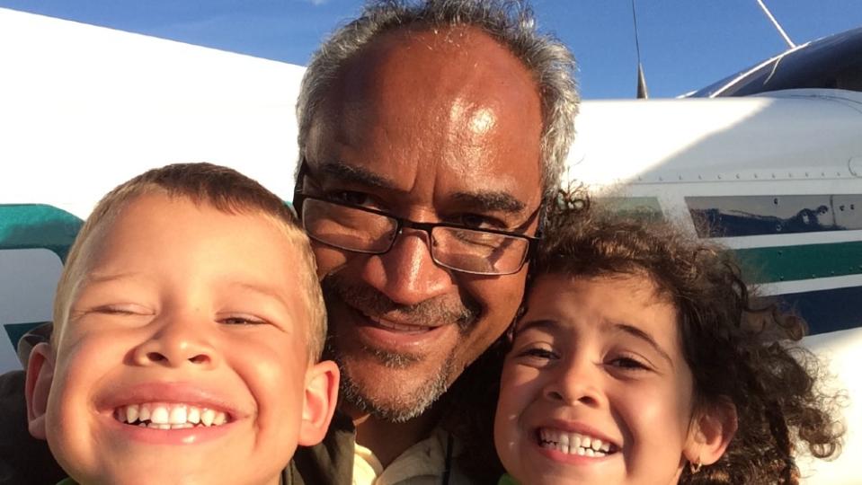 Jesse Hayes IV with his grandchildren.