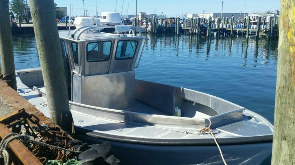 The 32-foot fishing boat "Chicken Pox," owned by Nathan Carman, tied up in South Kingstown before its fateful trip to sea in September 2016. Carman modified the boat in ways that his insurance company said – and a judge agreed – rendered the craft unseaworthy.