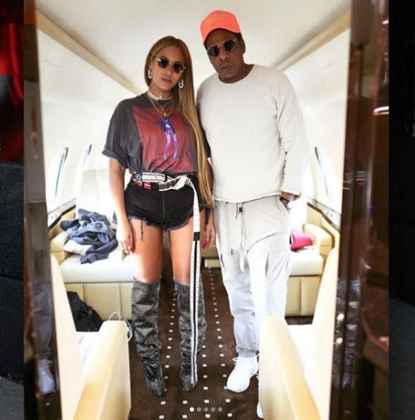 Bey and Jay show off their luxe lifestyle in their private jet. Source: Instagram